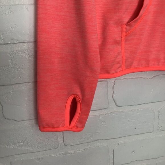 H&M coral fitted hooded sports jacket gold zipper - Picture 3 of 11